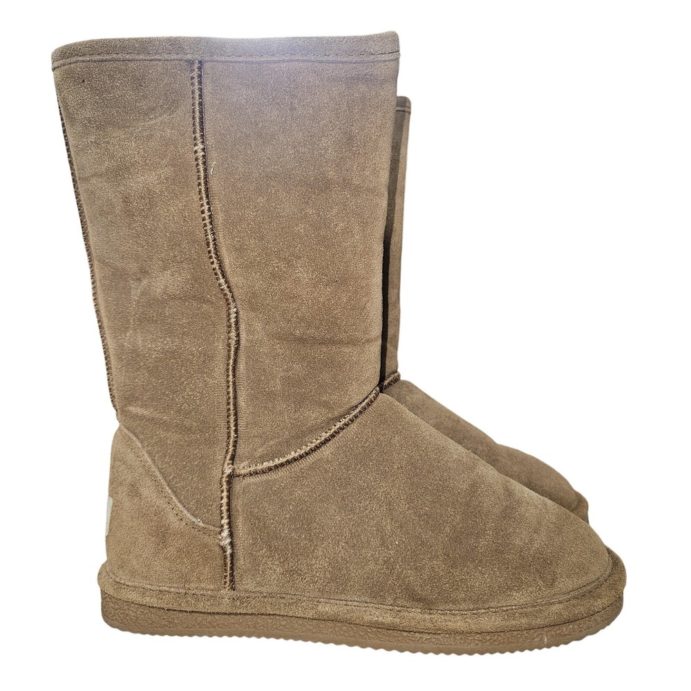 Bearpaw Boots Womens‎ Size 7 Tan Suede Sheepskin Wool Lined Classic Winter Warm
